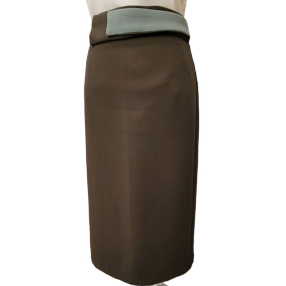 Eva Mendes/New York & Company (NY&Co) Olive/Green Pencil Skirt, 0, NWOT